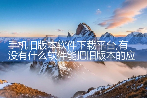 手机旧版本软件下载平台